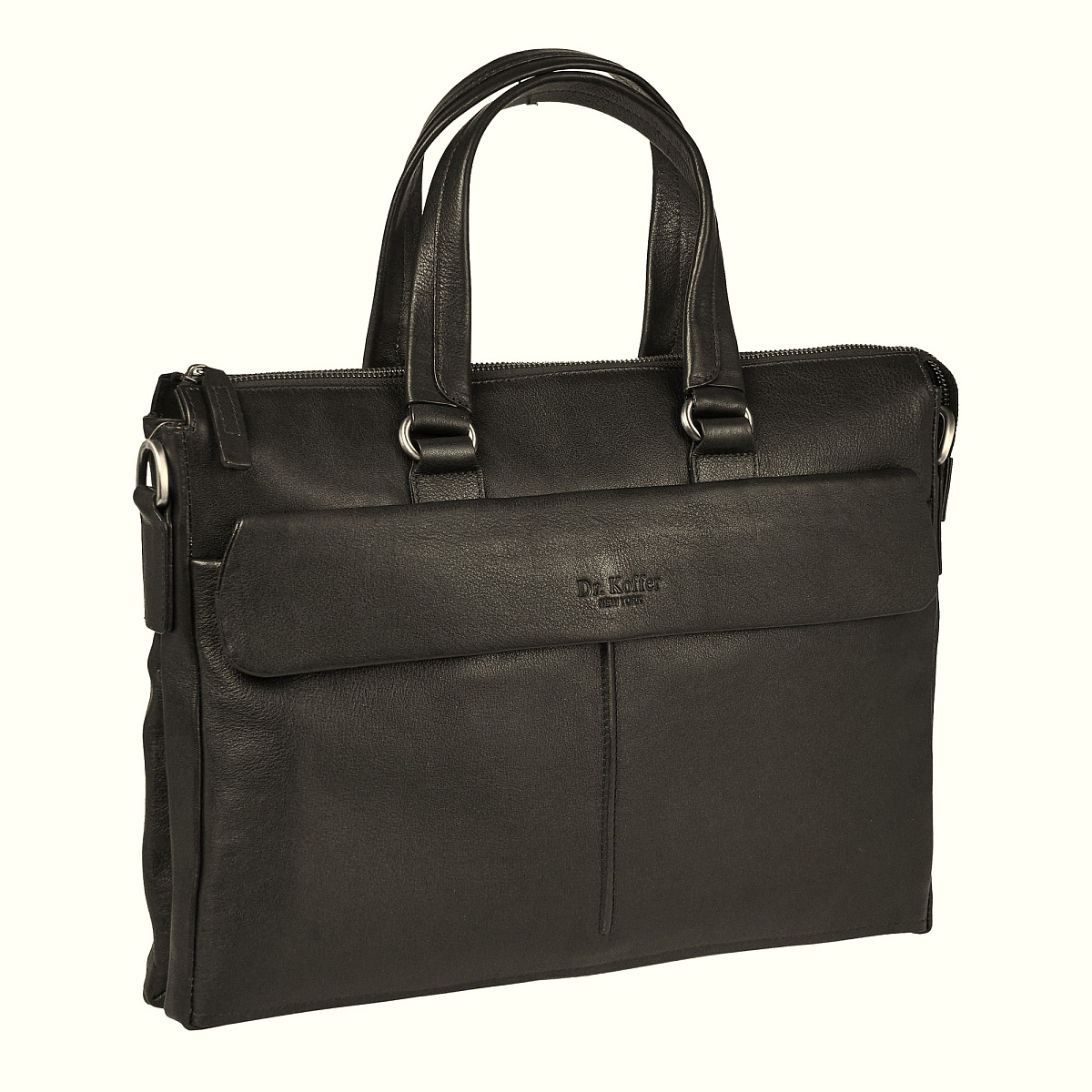 Деловая сумка Dr.Koffer из натуральной кожи черная