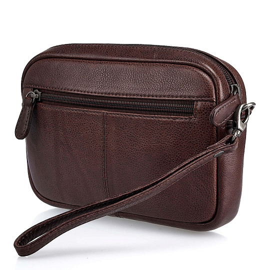 Сумка барсетка из натуральной кожи Dr. Koffer коричневая