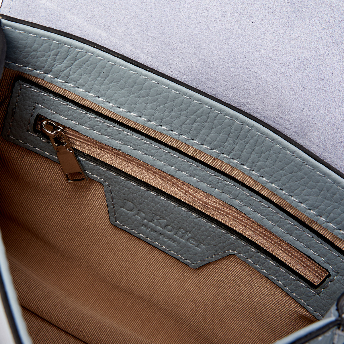 Женская сумка Dr. Koffer из натуральной кожи голубая