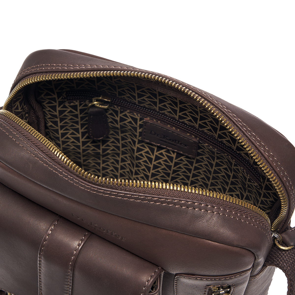 Сумка через плечо Dr.Koffer из натуральной кожи коричневая