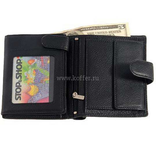 Портмоне Dr.Koffer из натуральной кожи черное