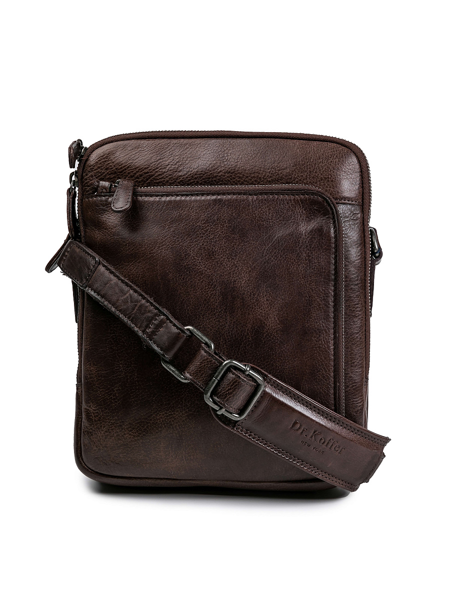 Сумка через плечо Dr.Koffer из натуральной кожи коричневая