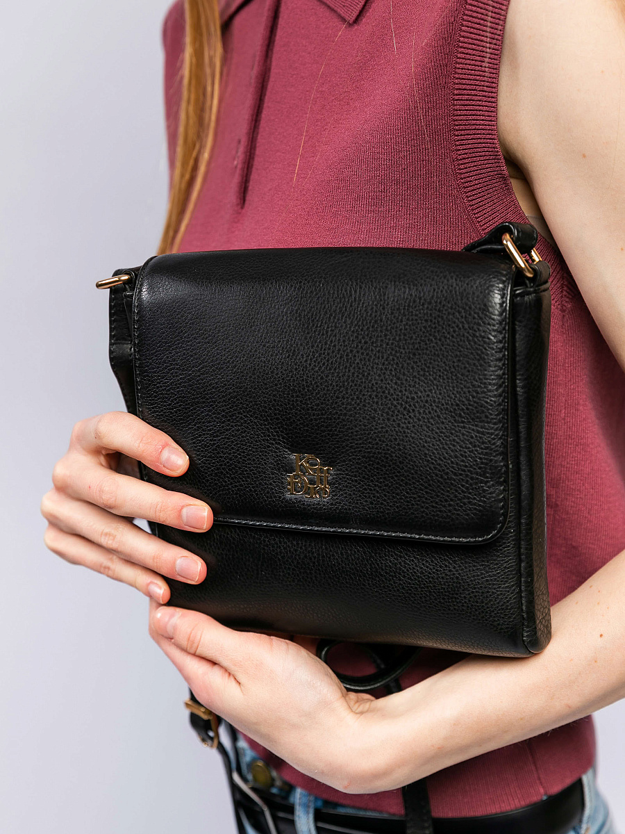 Женская сумка Dr. Koffer из натуральной кожи черная