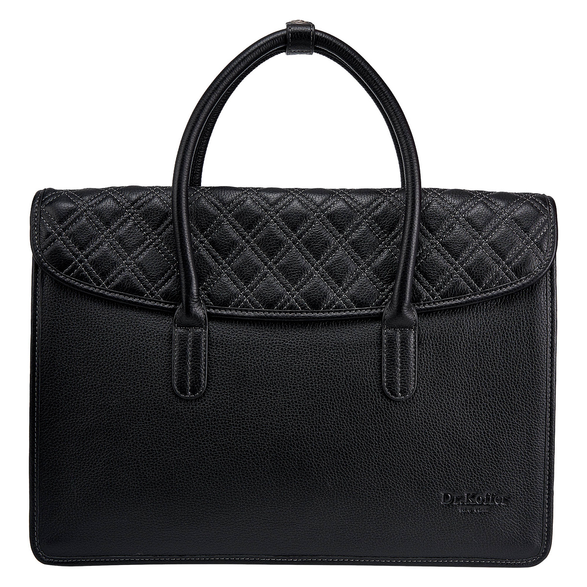 Деловая сумка Dr.Koffer из натуральной кожи черная