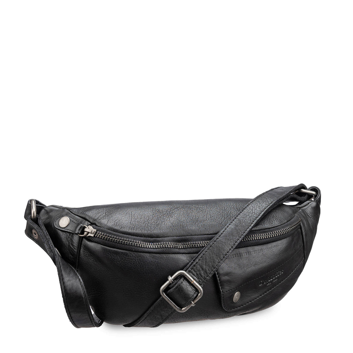 Сумка на пояс Dr. Koffer из натуральной кожи черная