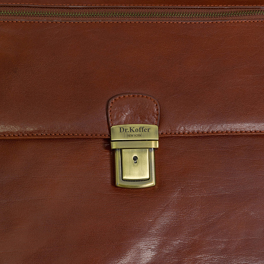 Портфель Dr.Koffer из натуральной кожи светло-коричневый