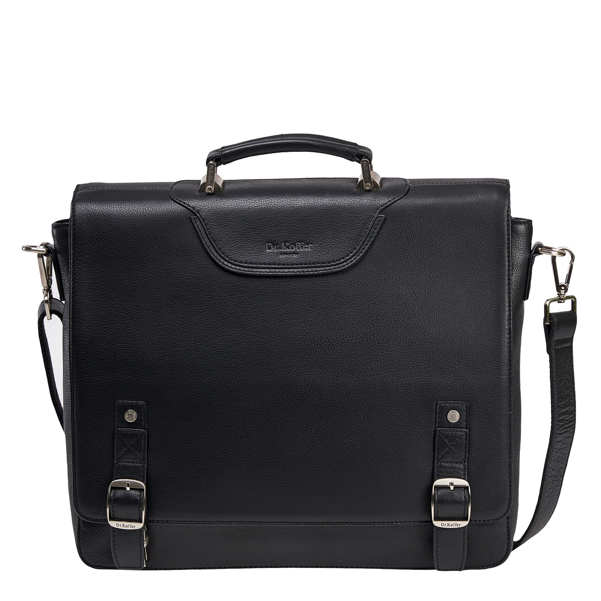 Портфель Dr.Koffer из натуральной кожи черный
