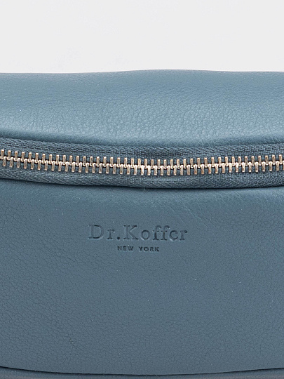 Сумка на пояс Dr. Koffer из натуральной кожи голубая