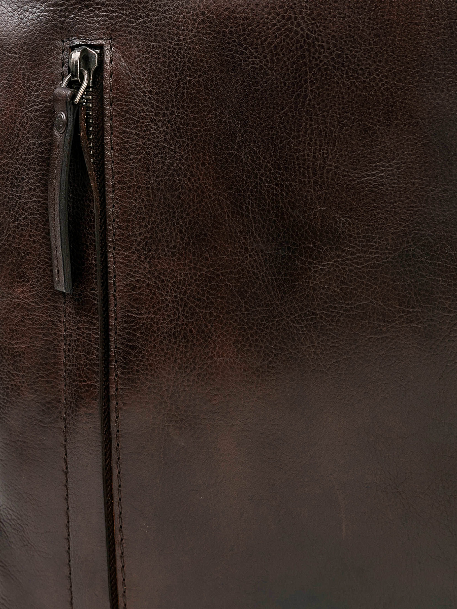 Деловая сумка Dr.Koffer из натуральной кожи темно-коричневая