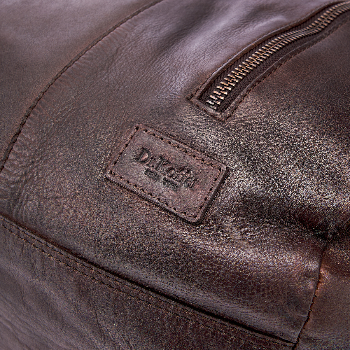 Сумка дорожная Dr.Koffer из натуральной кожи коричневая