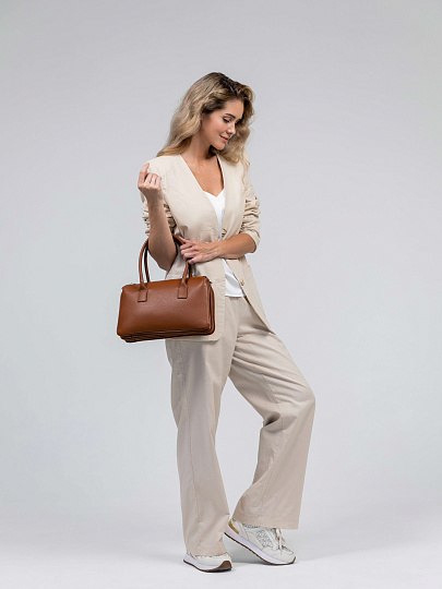 Женская сумка Dr.Koffer из натуральной кожи коричневая