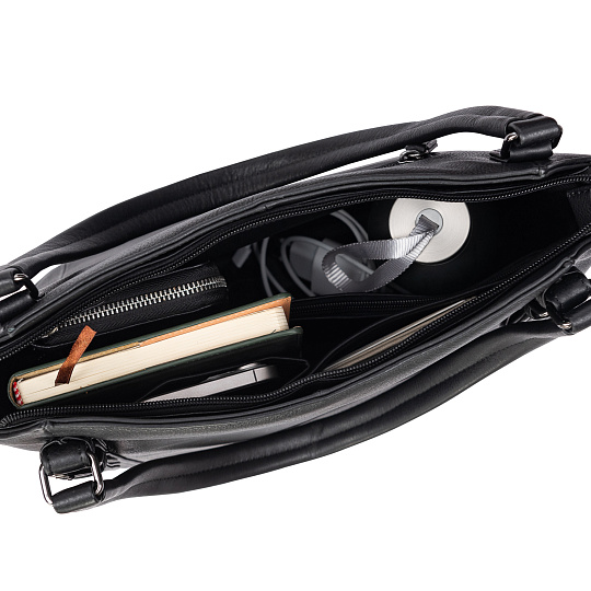 Женская сумка Dr.Koffer из натуральной кожи чёрная