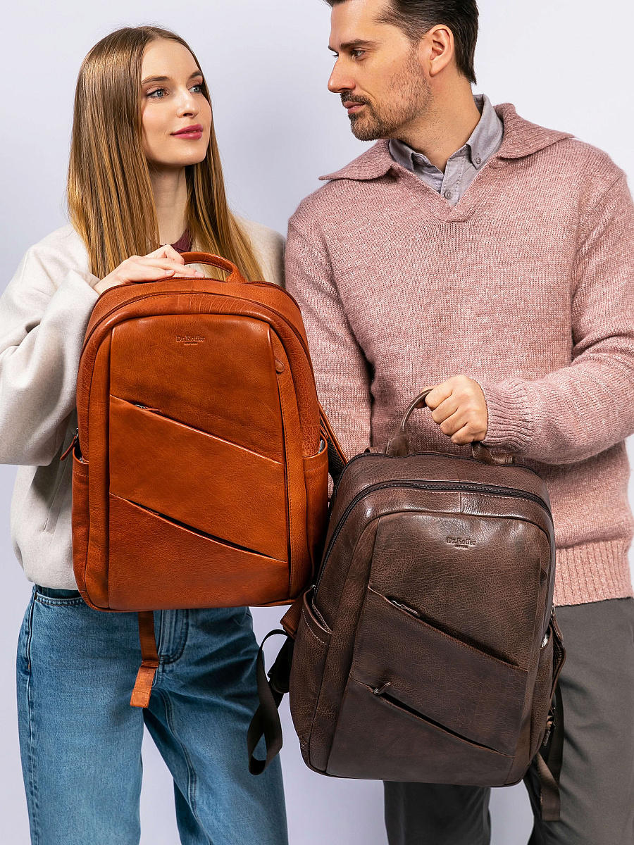 Рюкзак Dr. Koffer из натуральной кожи светло-коричневый