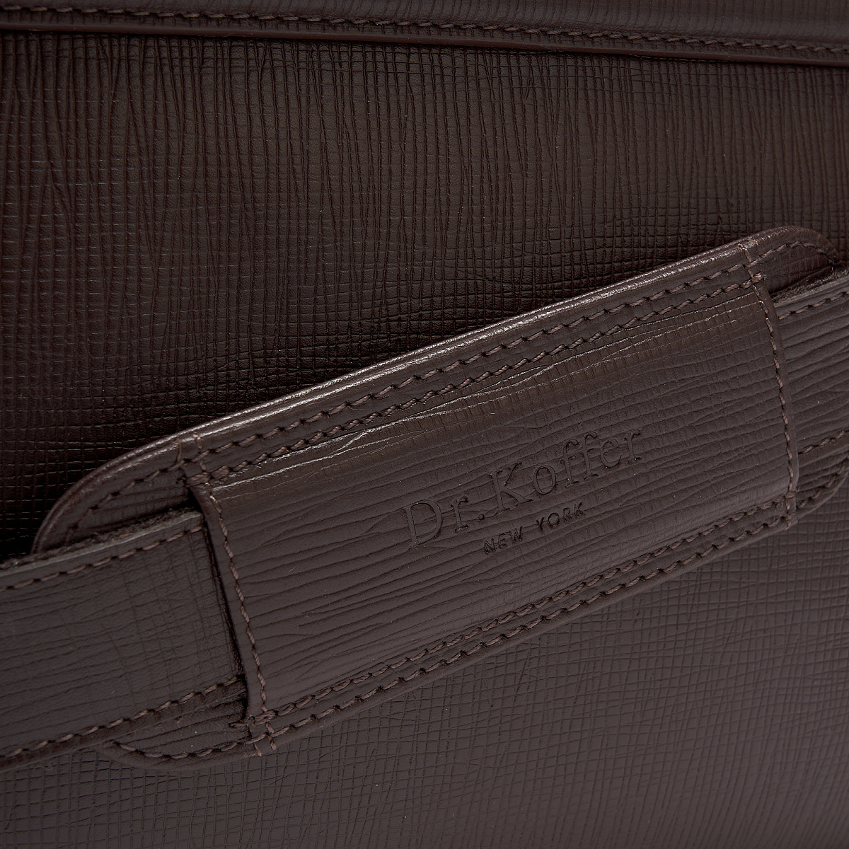 Деловая сумка Dr.Koffer из натуральной кожи темно-коричневая