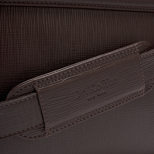 Деловая сумка Dr.Koffer из натуральной кожи темно-коричневая