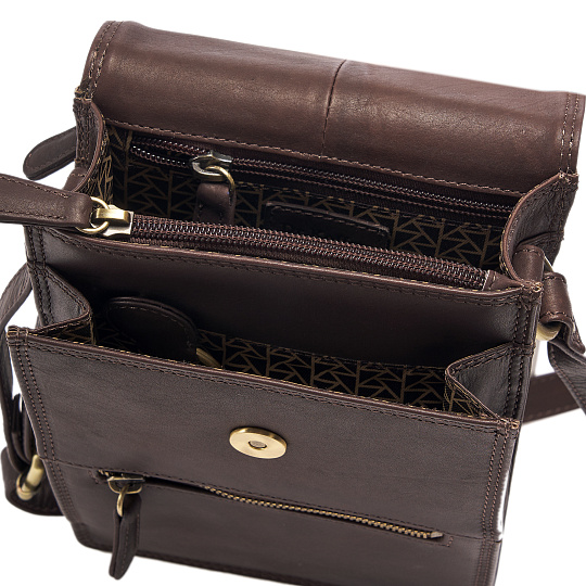 Сумка через плечо Dr.Koffer из натуральной кожи коричневая