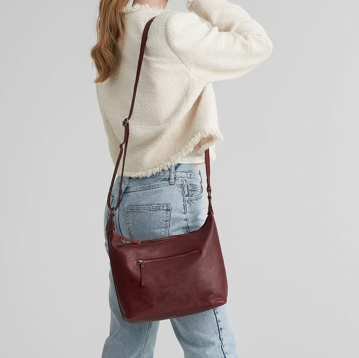 Женская сумка Dr. Koffer из натуральной кожи бордовая