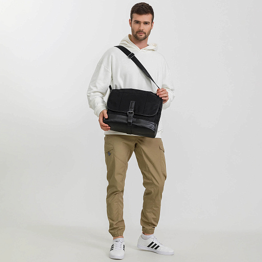 Сумка через плечо Dr.Koffer из нейлона и натуральной кожи