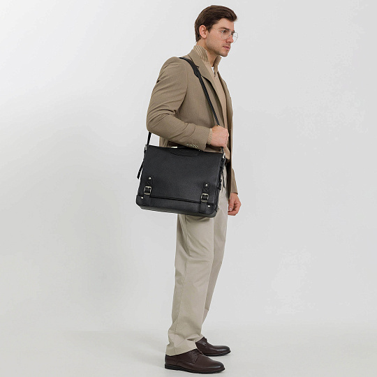 Портфель Dr.Koffer из натуральной кожи черный