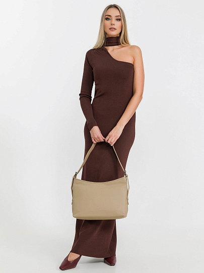 Женская сумка Dr.Koffer из натуральной кожи бежевая