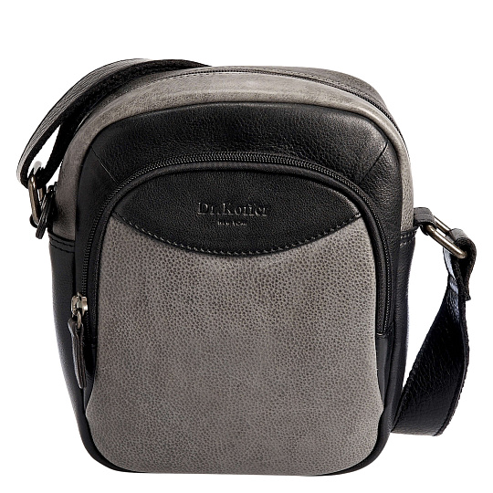 Сумка через плечо Dr.Koffer из натуральной кожи серая