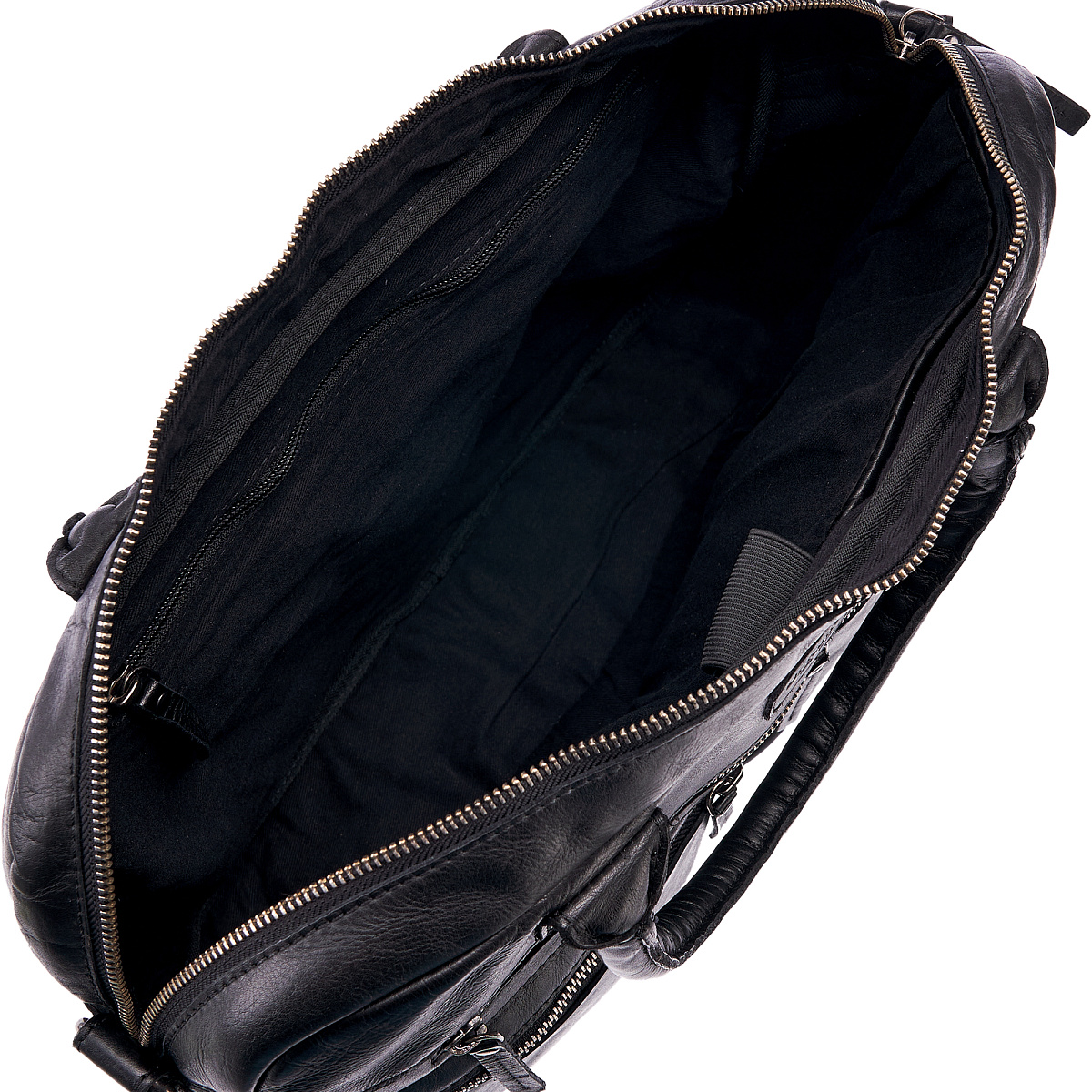 Деловая сумка Dr.Koffer из натуральной кожи черная