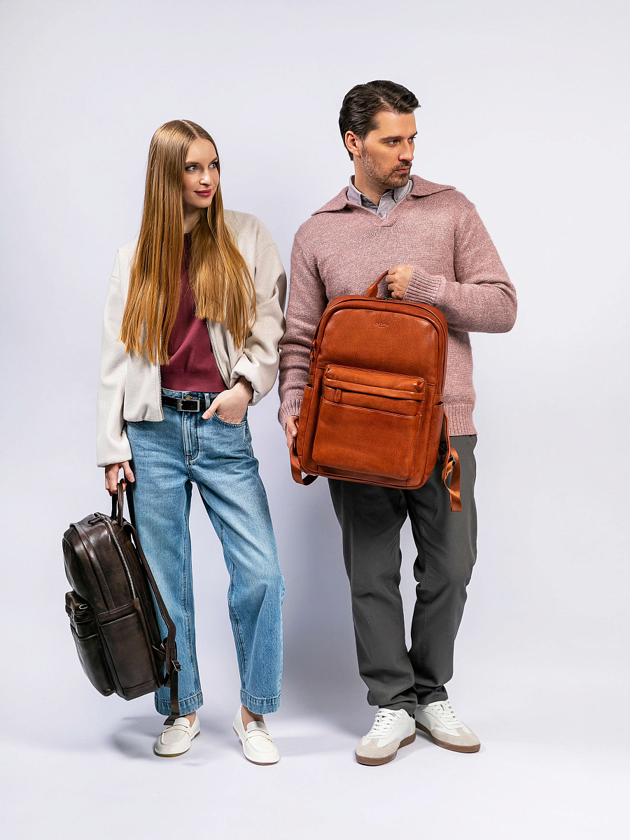 Рюкзак Dr. Koffer из натуральной кожи коричневый