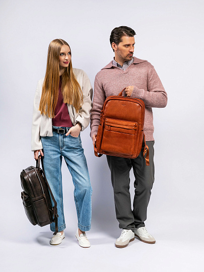 Рюкзак Dr. Koffer из натуральной кожи коричневый