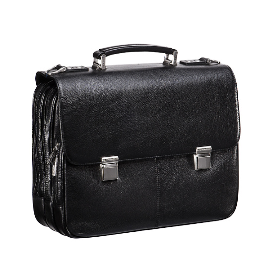 Портфель Dr.Koffer из натуральной кожи черный