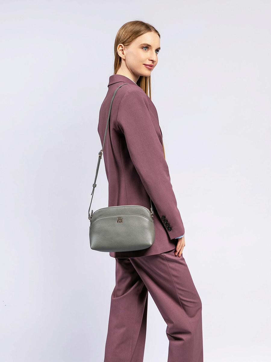 Женская сумка Dr. Koffer из натуральной кожи серая