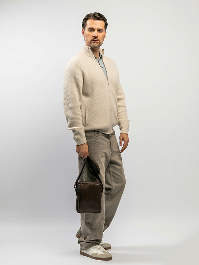 Сумка через плечо Dr.Koffer из натуральной кожи коричневая