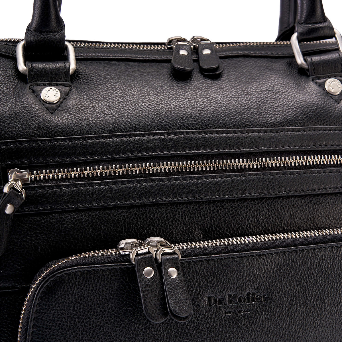 Деловая сумка Dr.Koffer из натуральной кожи черная