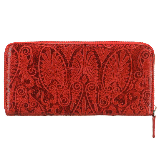 Красное женское портмоне из текстурированной кожи с конструкцией "гармошка" Dr.Koffer X510330-163-12
