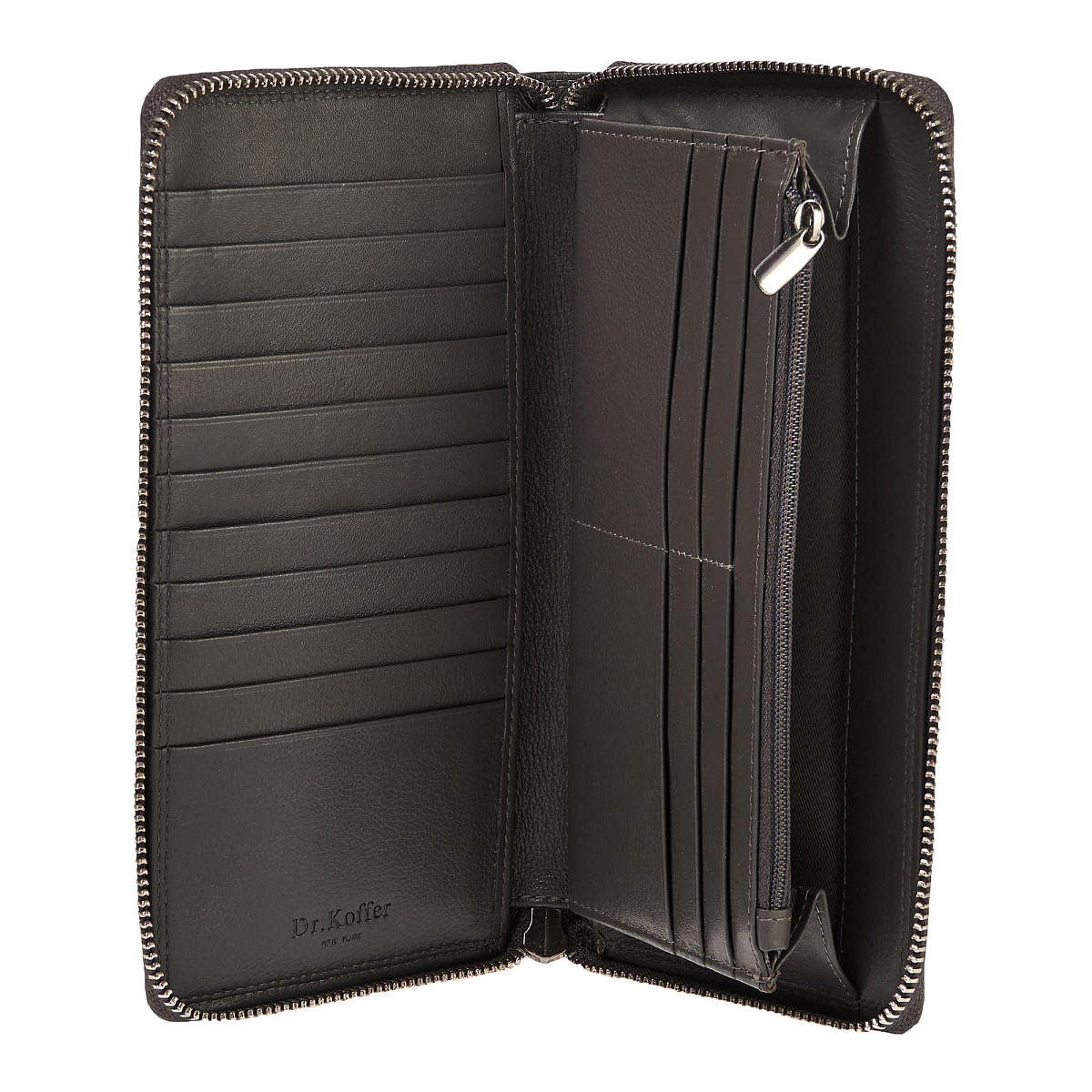 Портмоне Dr.Koffer из натуральной кожи серое
