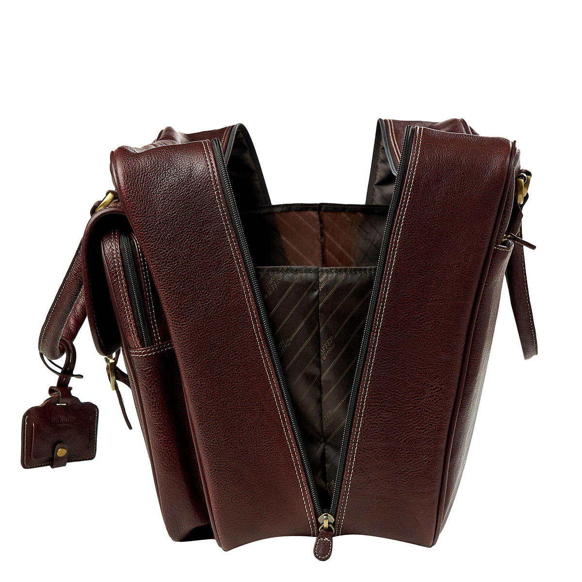 Сумка дорожная Dr.Koffer из натуральной кожи коричневая