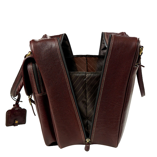 Сумка дорожная Dr.Koffer из натуральной кожи коричневая