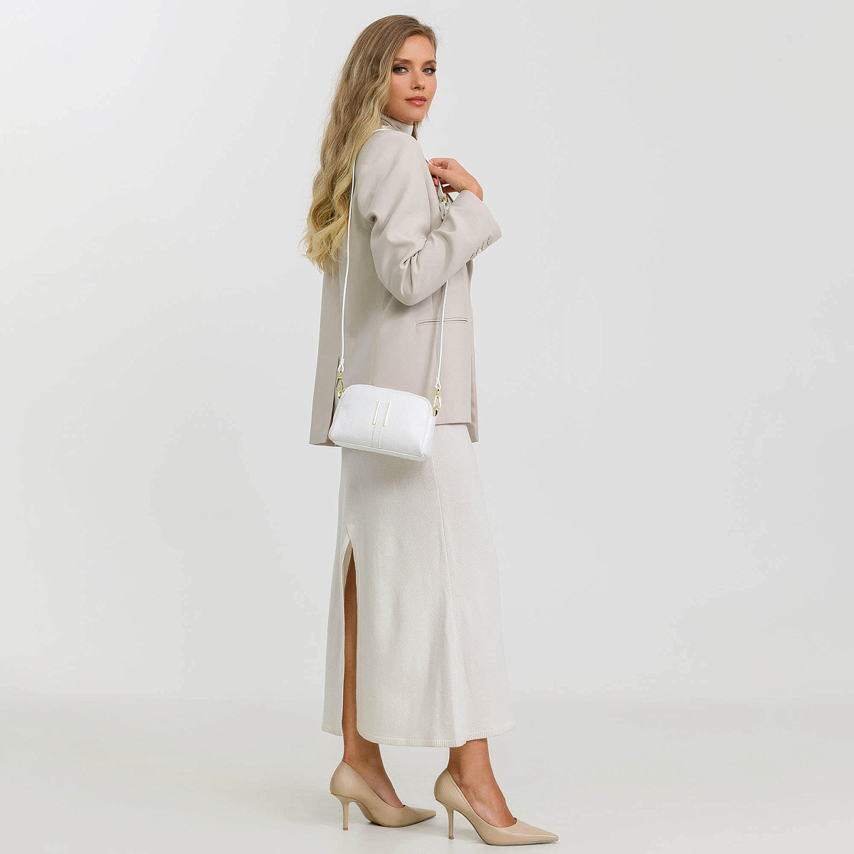 Женская сумка Dr. Koffer из натуральной кожи белая