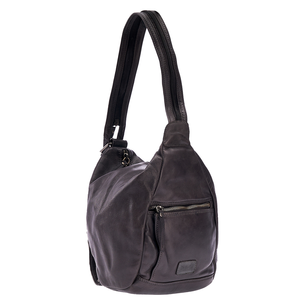 Сумка через плечо Dr.Koffer из натуральной кожи темно-серая