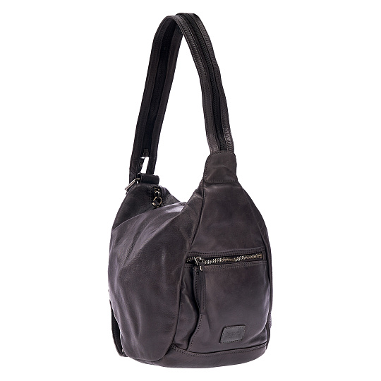 Сумка через плечо Dr.Koffer из натуральной кожи темно-серая