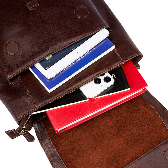 Рюкзак Dr.Koffer из натуральной кожи темно-коричневый