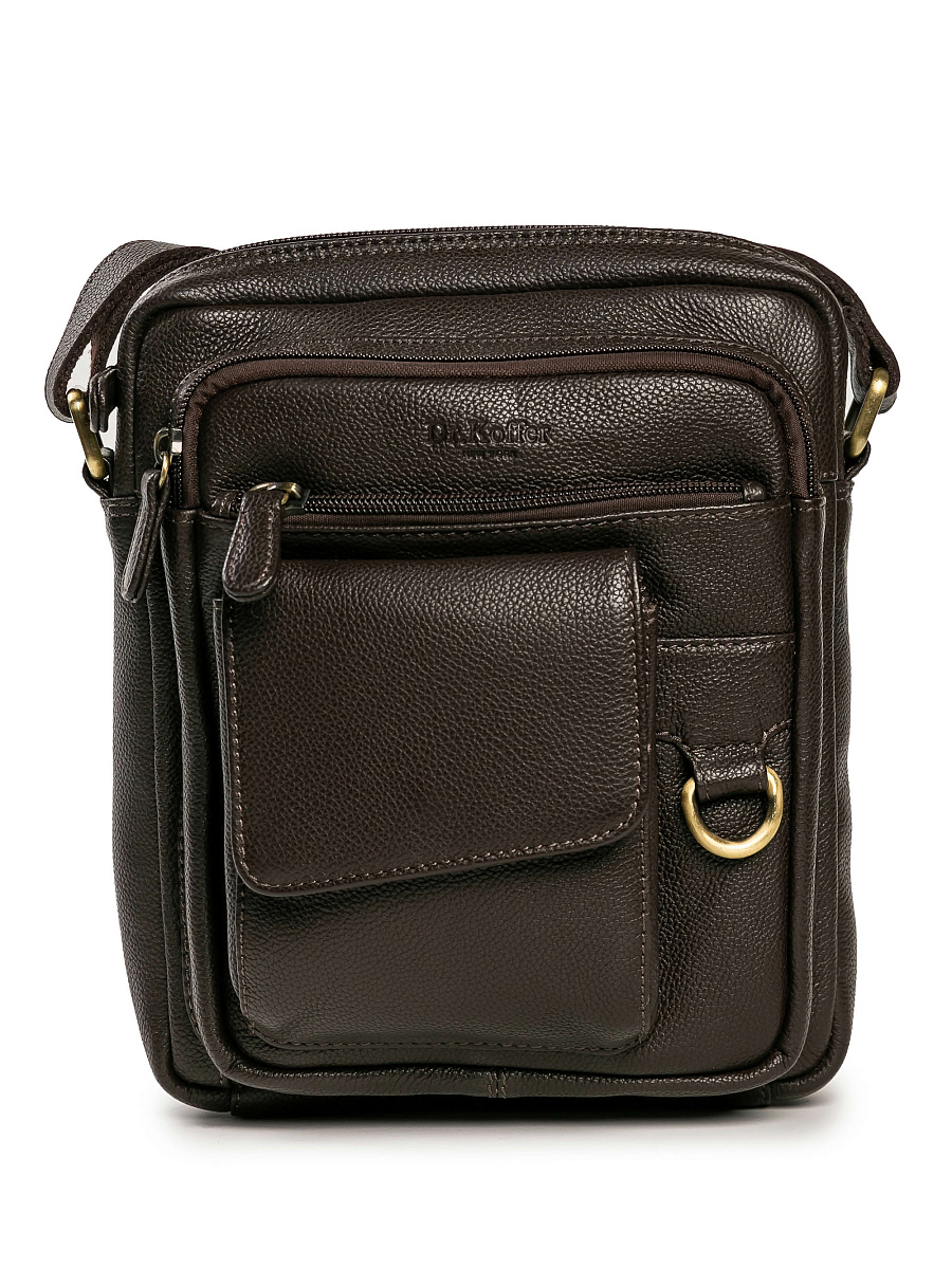 Сумка через плечо Dr.Koffer из натуральной кожи коричневая
