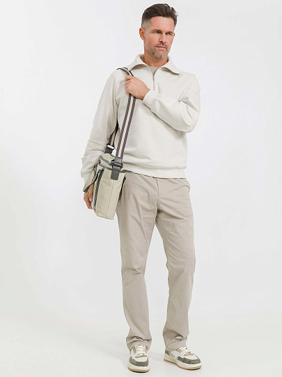 Деловая сумка Dr.Koffer из натуральной кожи бежевая