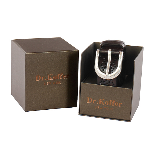 Ремень Dr. Koffer из натуральной кожи коричневый