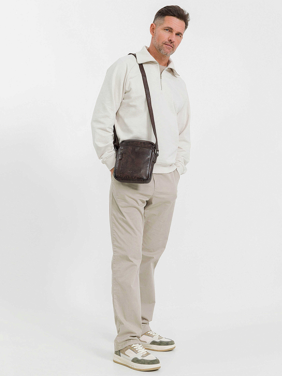 Сумка через плечо Dr.Koffer из натуральной кожи коричневая