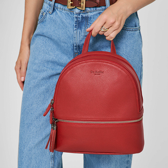 Рюкзак Dr.Koffer из натуральной кожи красный