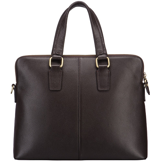 Деловая сумка Dr.Koffer из натуральной кожи темно-коричневая