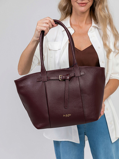 Женская сумка Dr.Koffer из натуральной кожи бордовая