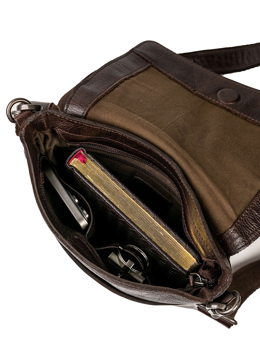 Сумка через плечо Dr.Koffer из натуральной кожи коричневая