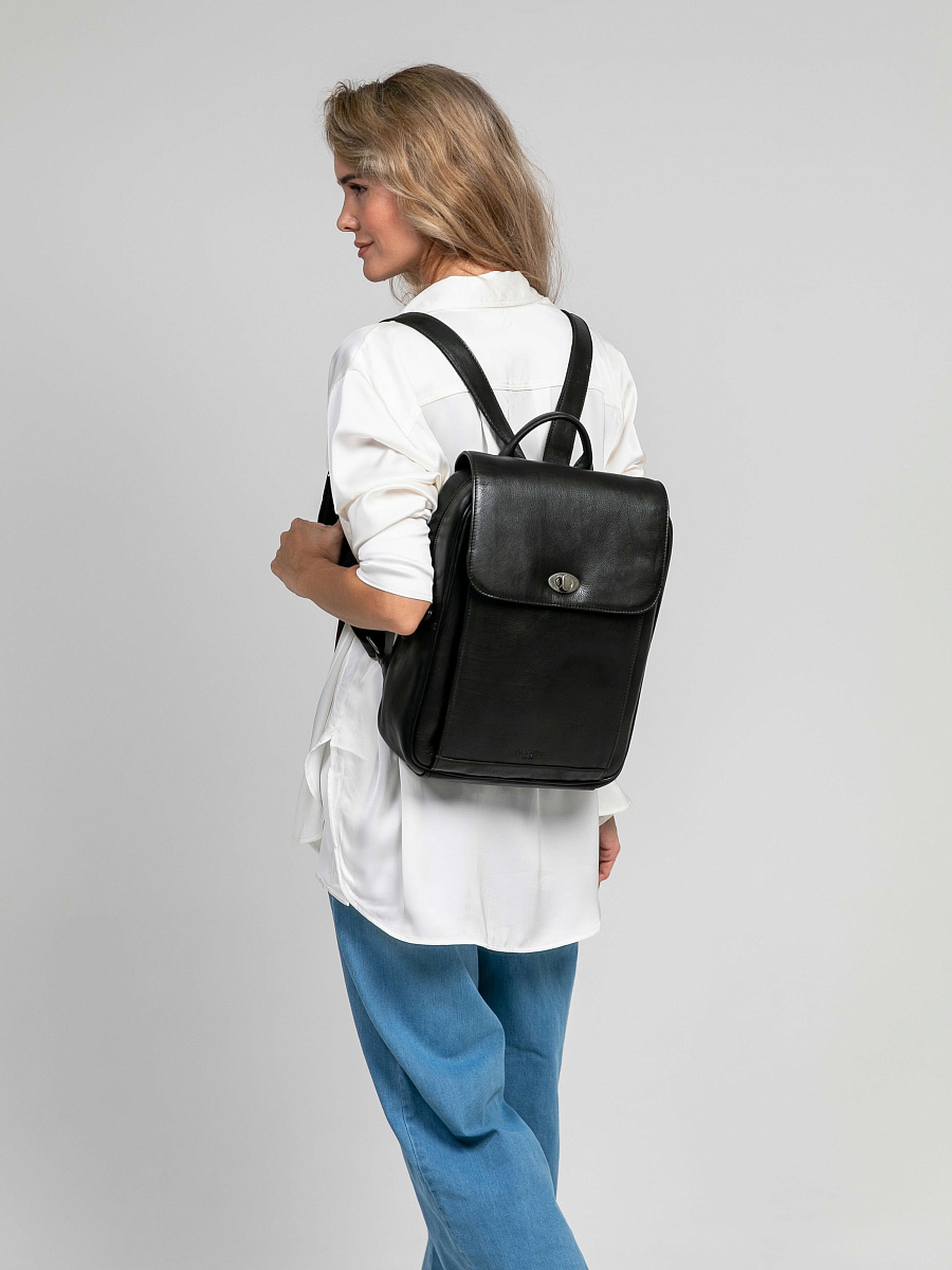 Рюкзак Dr.Koffer из натуральной кожи черный