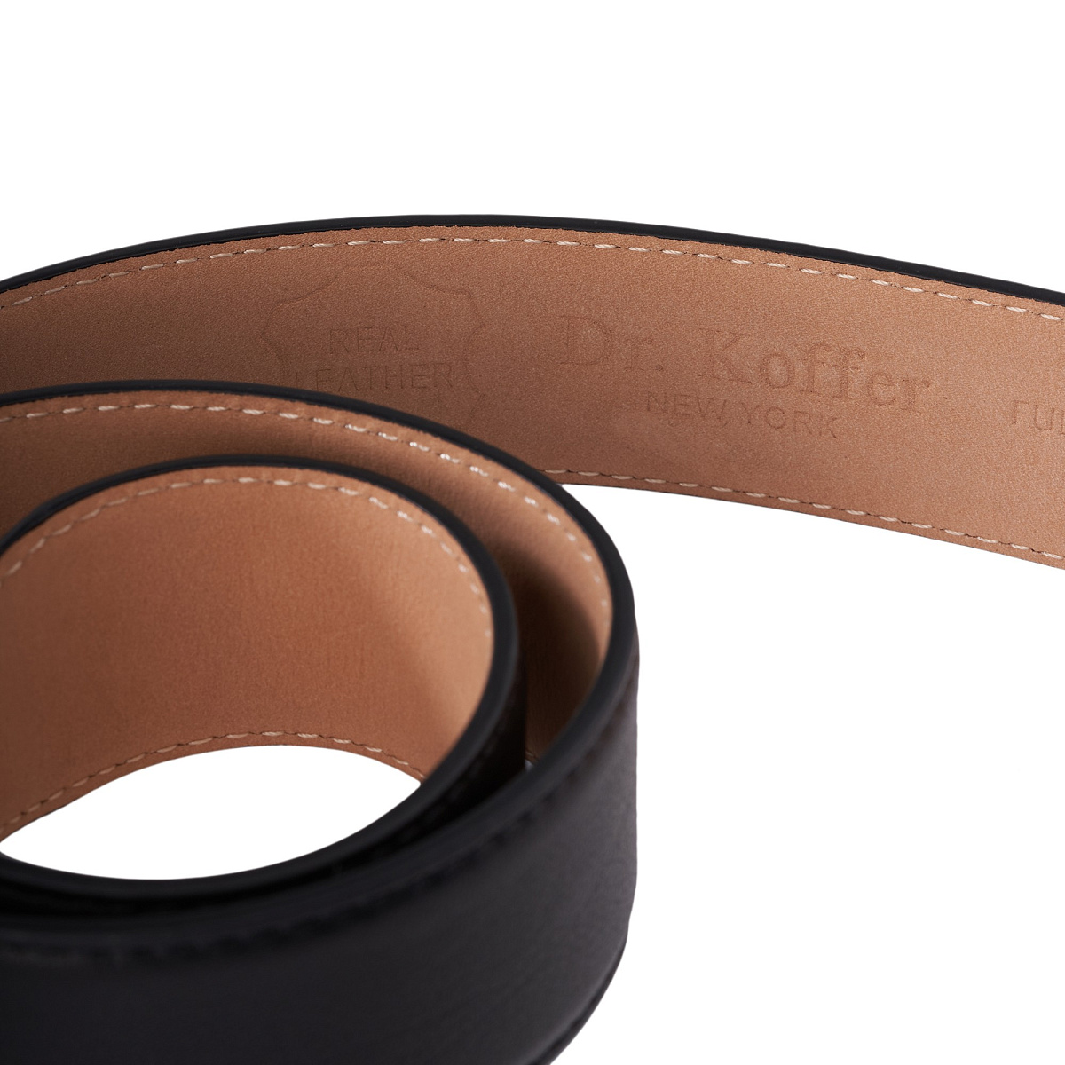 Ремень Dr. Koffer из натуральной кожи черный